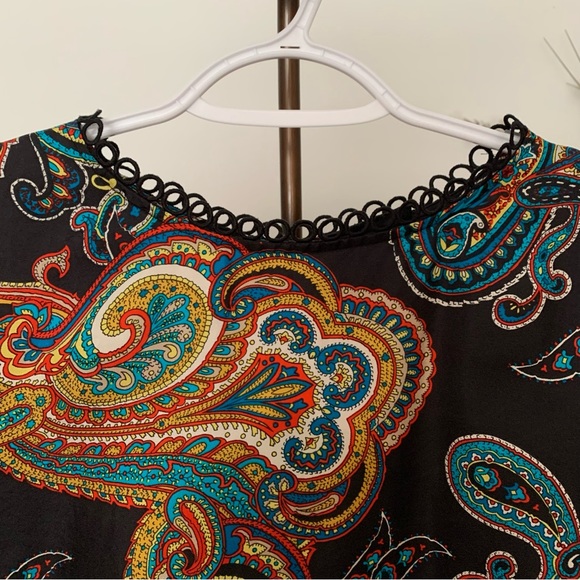 J. Crew Paisley Print Long-Sleeve Silk Blouse, Size Large/XL - Picture 3 of 13